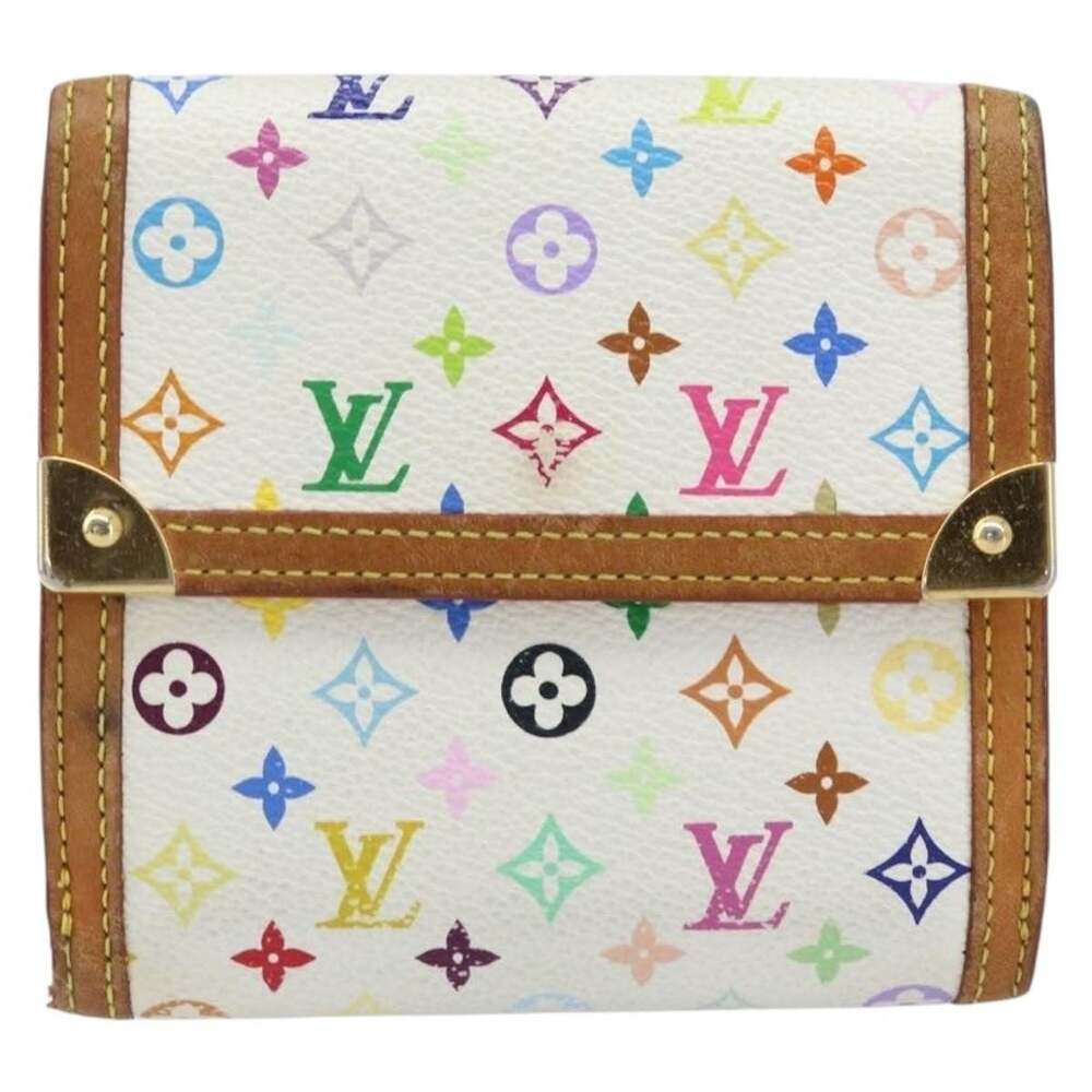 Louis Vuitton Monogram Multicolor Porte Monnaie Billets Cartes Credit White